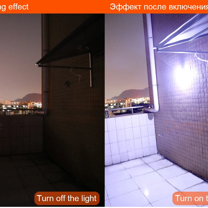 PIR Motion Sensor 100LED Sunlight control 3 sided Solar Energy Street light Yard Path Home Garden Solar Power lamp Wall Light