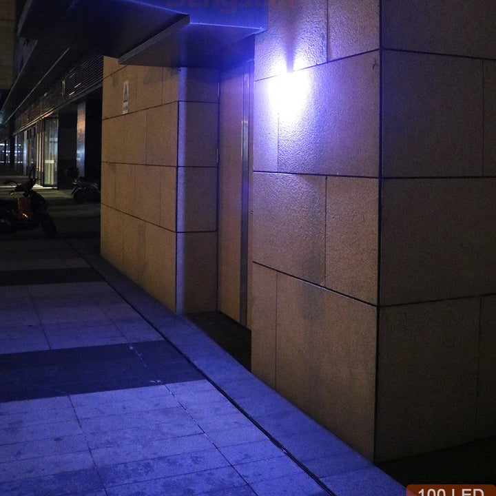 PIR Motion Sensor 100LED Sunlight control 3 sided Solar Energy Street light Yard Path Home Garden Solar Power lamp Wall Light