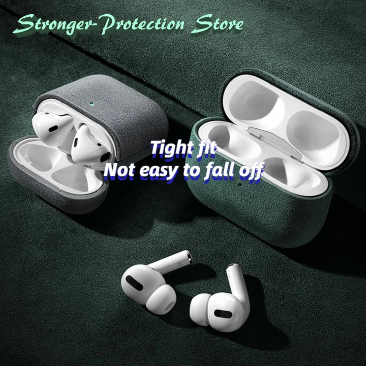 Italian Suede Leather Case For Airpods Pro 2 For Airpods Pro 3 Airpods 4 3 Case Luxury Artificial Leather All Inclusive Case