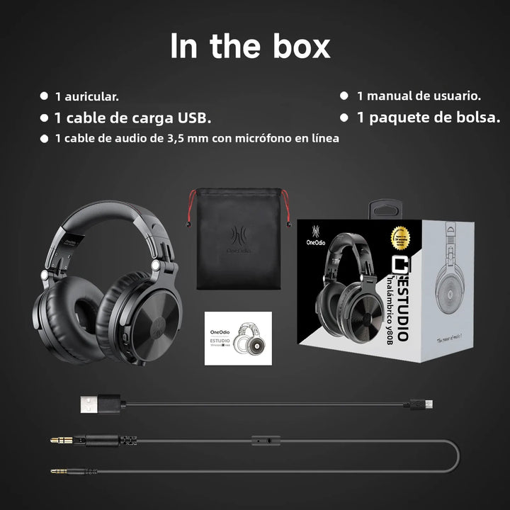 Oneodio Pro-C Bluetooth Wireless Headphones With Mic 110Hr Hi-Res Over Ear Bluetooth 5.2 Headset Earphone For Phone PC Sports