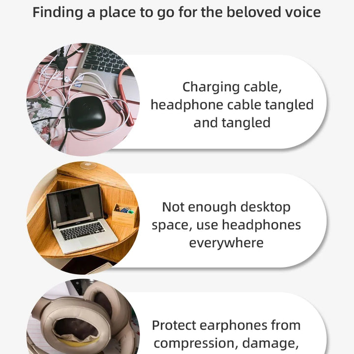 Universal Headphone Stand Rack Space Desktop Organizer Earphone Mount Hanger Headset Stand Support With Mobile Phone&Tablet Stan