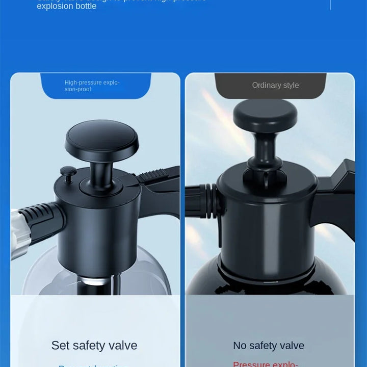 2L Hand Pump Foam Sprayer with 3 Types of Nozzle Hand Pneumatic Foam Cannon Snow Foam Car Wash Spray Bottle Car Window Cleaning