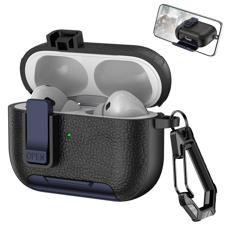 Phone Holder cortex Case For AirPods Pro 3  Bluetooth headset Cover For AirPods Pro 2 or AirPods 1 2 3 4 Pro Case With Hook