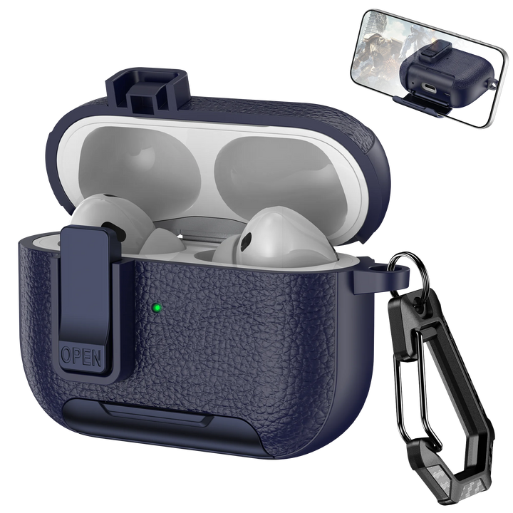 Phone Holder cortex Case For AirPods Pro 3  Bluetooth headset Cover For AirPods Pro 2 or AirPods 1 2 3 4 Pro Case With Hook