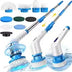 BRIEFNESS Cordless Electric Cleaning Brush 10-in-1 Multifunctional Spin Scrubber Kitchen Bathroom Cleaning Brush Rotary Cleaners