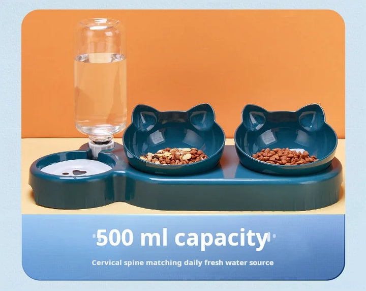 Comedero para gatos 3 en 1: agua, comida y comodidad en un solo diseño