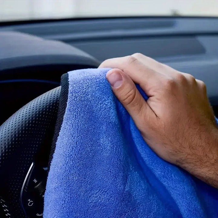 1-4pcs Microfiber Car Washing Towel Soft Quick Drying Windows Mirrors Wiping Rags Home Double Layer Cleaning Cloths 500GSM