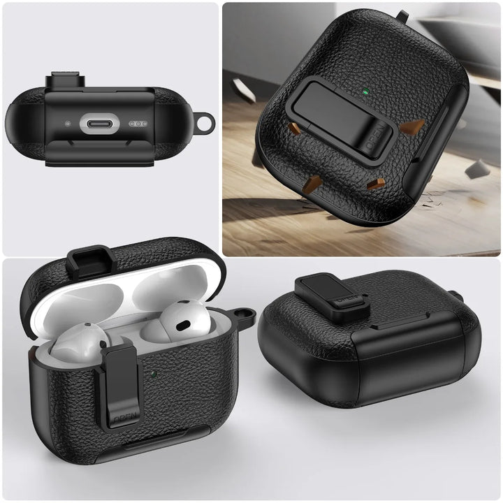 Phone Holder cortex Case For AirPods Pro 3  Bluetooth headset Cover For AirPods Pro 2 or AirPods 1 2 3 4 Pro Case With Hook