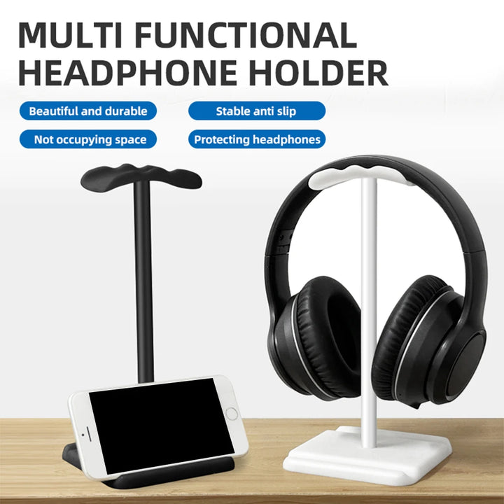 Universal Headphone Stand Rack Space Desktop Organizer Earphone Mount Hanger Headset Stand Support With Mobile Phone&Tablet Stan