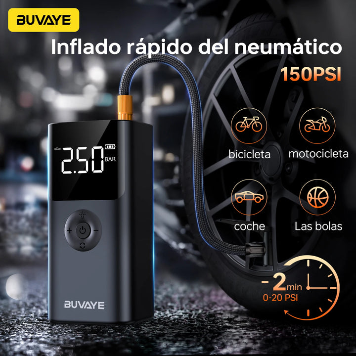BUVAYE 4 In 1 2500A Portable Jump Starter Power Bank 150PSI Air Pump Booster Car Battery 12V Car Battery Starter Powerbank