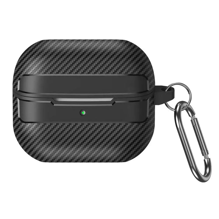 For Samsung Galaxy Buds 3 Pro Earphone Case With Climbing Buckle Cover Shockproof Dustproof TPU Carbon Fiber Texture Shell ﻿