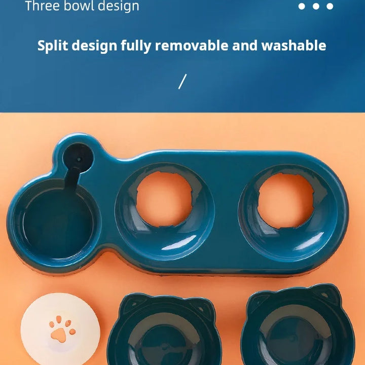 Comedero para gatos 3 en 1: agua, comida y comodidad en un solo diseño