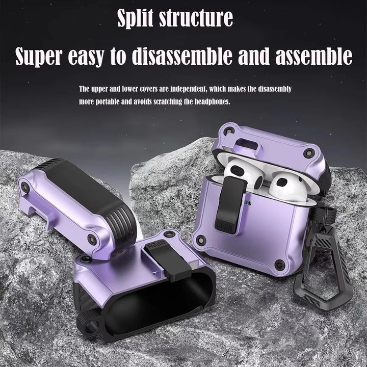 Security Lock Cover for AirPods Pro 3 2025 Case for AirPods Pro3 Pro 3rd Gen 2025 Cases Shockproof PC Headphone Fundas With Hook