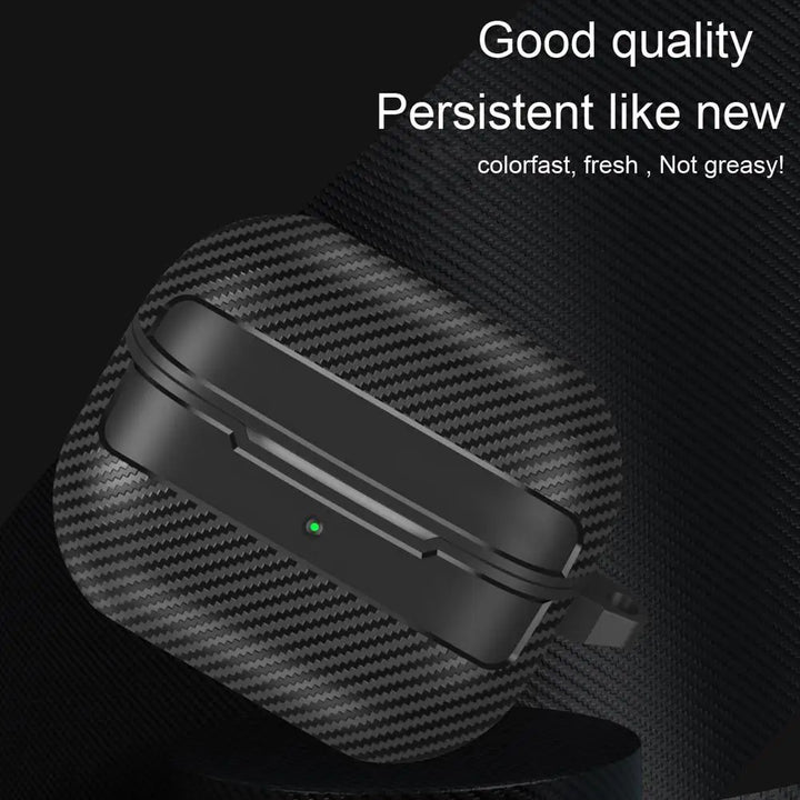 For Samsung Galaxy Buds 3 Pro Earphone Case With Climbing Buckle Cover Shockproof Dustproof TPU Carbon Fiber Texture Shell ﻿