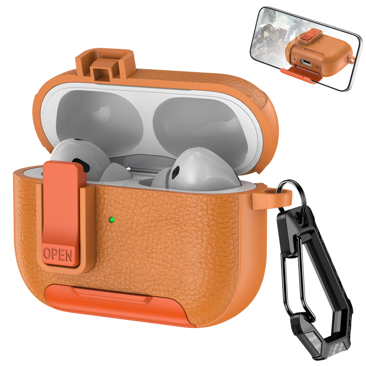 Phone Holder cortex Case For AirPods Pro 3  Bluetooth headset Cover For AirPods Pro 2 or AirPods 1 2 3 4 Pro Case With Hook