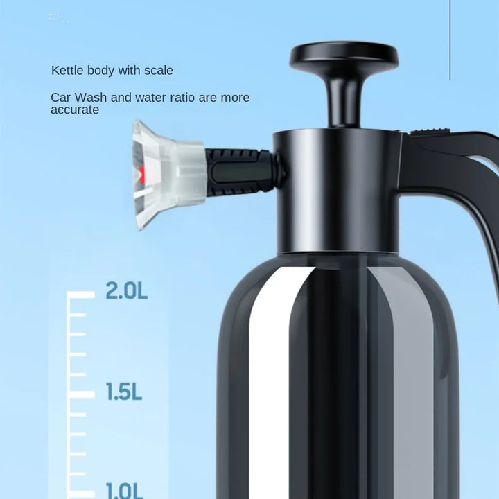 2L Hand Pump Foam Sprayer with 3 Types of Nozzle Hand Pneumatic Foam Cannon Snow Foam Car Wash Spray Bottle Car Window Cleaning