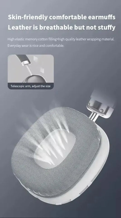 NEW T10 Pro Max Air Wireless Bluetooth Headphones Noise Cancelling Earphones Mic Pods Over Ear Sports Gaming Headset For iPhone