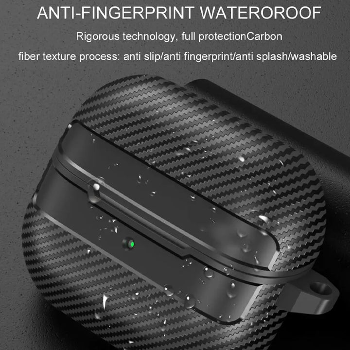 For Samsung Galaxy Buds 3 Pro Earphone Case With Climbing Buckle Cover Shockproof Dustproof TPU Carbon Fiber Texture Shell ﻿