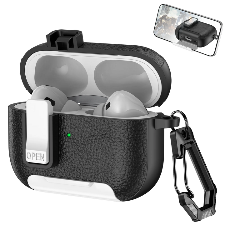 Phone Holder cortex Case For AirPods Pro 3  Bluetooth headset Cover For AirPods Pro 2 or AirPods 1 2 3 4 Pro Case With Hook