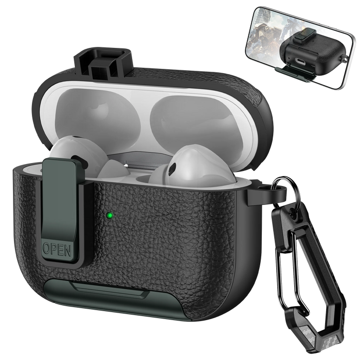 Phone Holder cortex Case For AirPods Pro 3  Bluetooth headset Cover For AirPods Pro 2 or AirPods 1 2 3 4 Pro Case With Hook