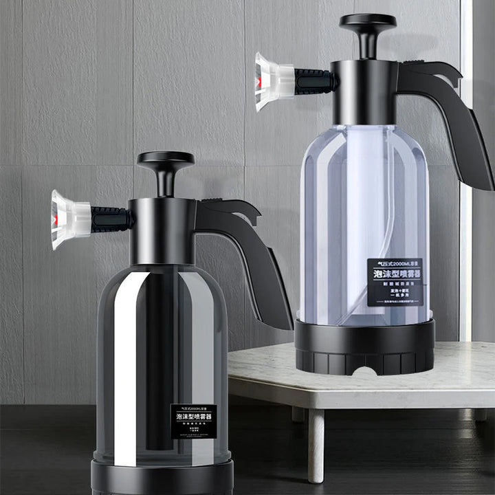 2L Hand Pump Foam Sprayer with 3 Types of Nozzle Hand Pneumatic Foam Cannon Snow Foam Car Wash Spray Bottle Car Window Cleaning