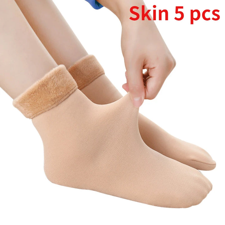 Calcetines térmicos de invierno – Lana y cachemir, cálidos y supersuaves (5 pares)