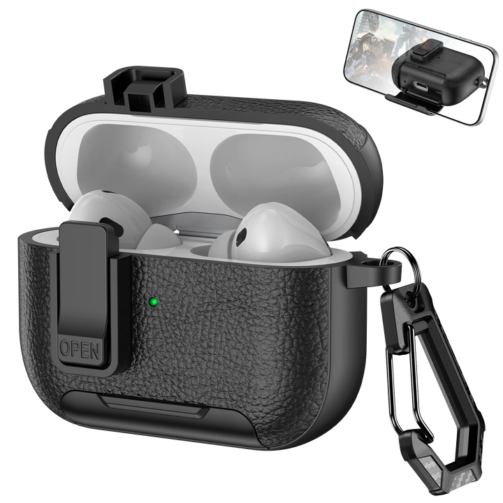 Phone Holder cortex Case For AirPods Pro 3  Bluetooth headset Cover For AirPods Pro 2 or AirPods 1 2 3 4 Pro Case With Hook